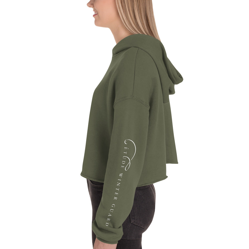Arm-Print Cropped Hoodie