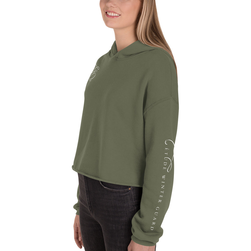 Arm-Print Cropped Hoodie